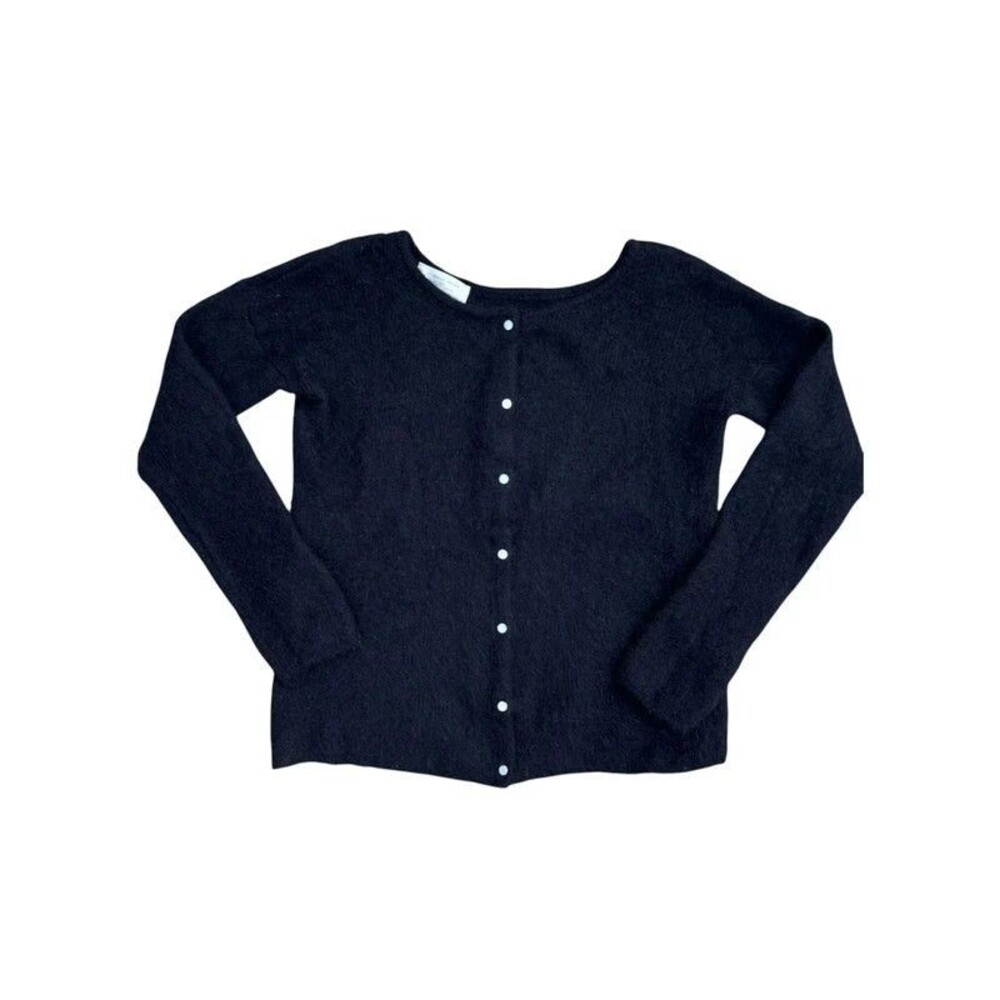 Parisian Chic Old Money Minimalist Sezane Gaspard Fuzzy Knit Cardigan - XS